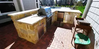 Outdoor kitchen countertop and work surface